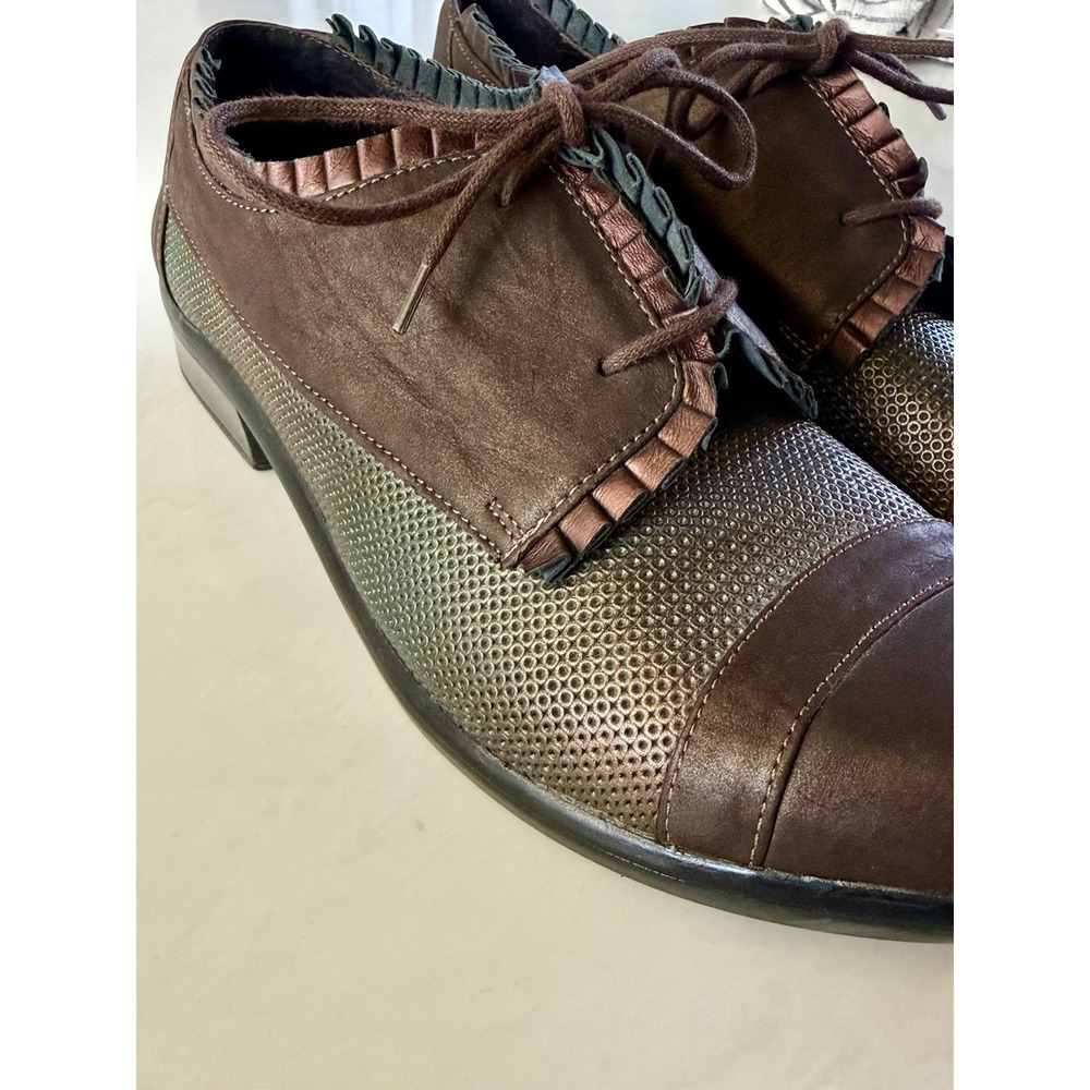 Naot Leather Steampunk Oxford Shoes 10 US 41 EU Ruffle Aura Metal Oil Academia - Picture 11 of 11